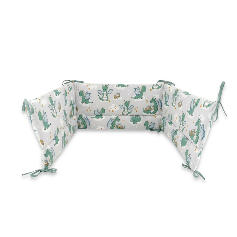 Aparatoare Patut Qmini Bumbac Dragons Gray - imagine 2