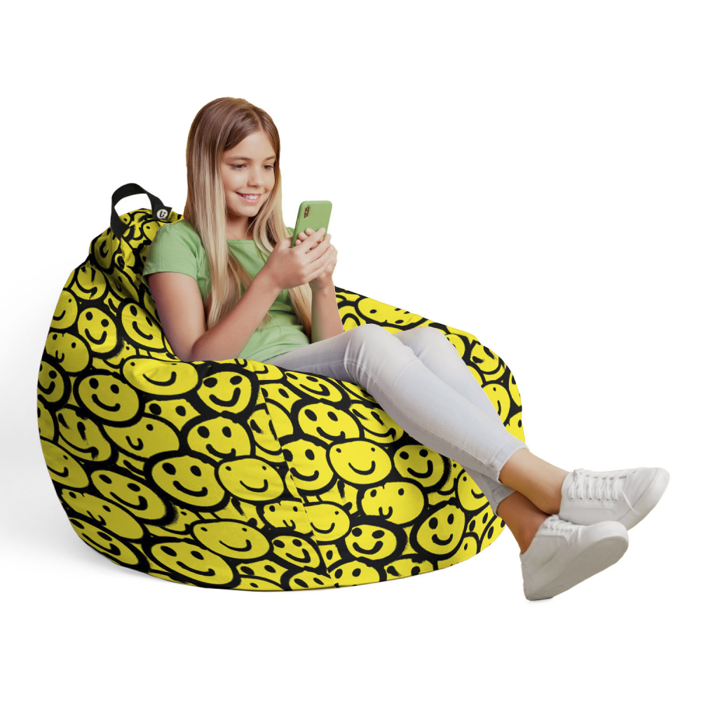 Husă Bean Bag Para L Smiley Galben | Updeco - imagine 4