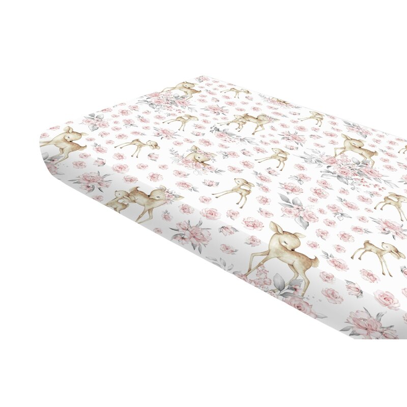 Cearceaf bumbac MimiNu 160x80 cm Sweet Deer