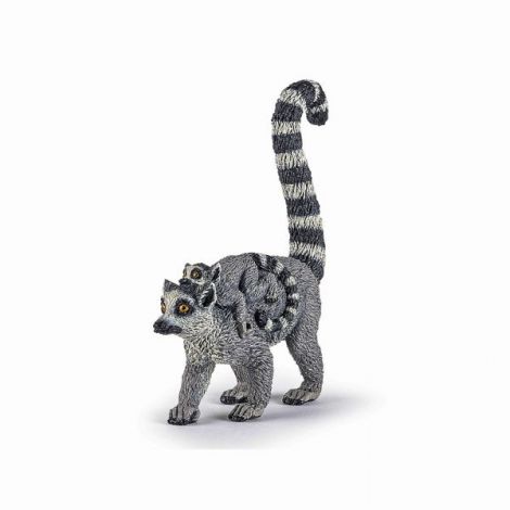 Figurina Lemur cu Pui Papo - Jucarie Educativa