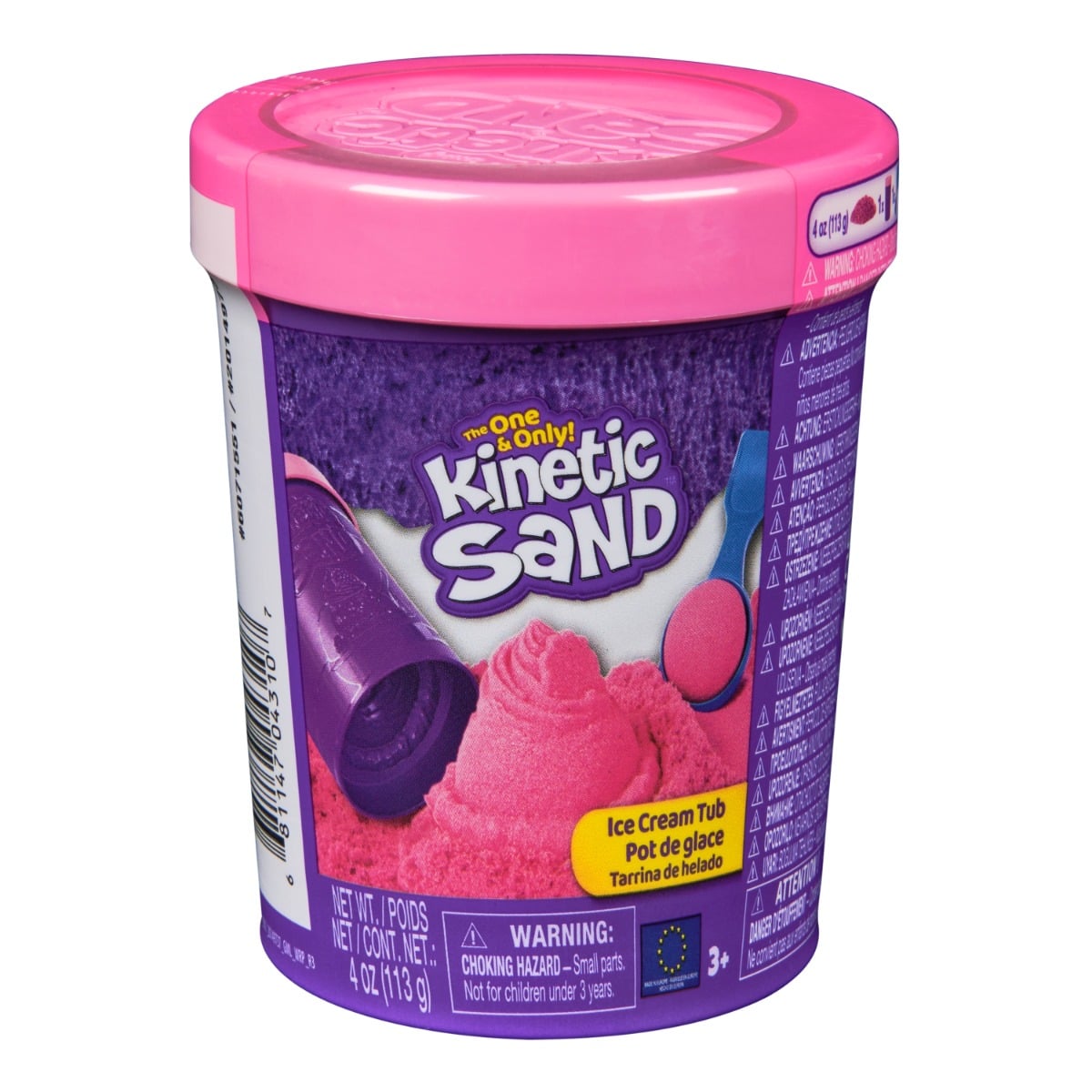 Kinetic Sand Ice Cream Tub, Roz, Set Modelare 113g