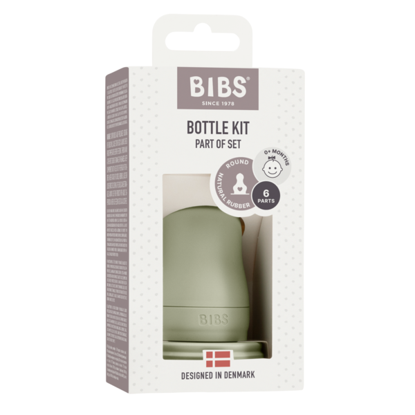 Kit Biberon Sticlă Bibs Sage cu Palnie Pliabilă