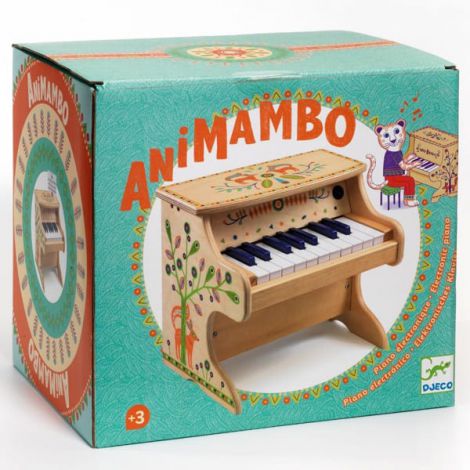 Pian Electronic Djeco Animambo, 18 Note, Lemn - imagine 3