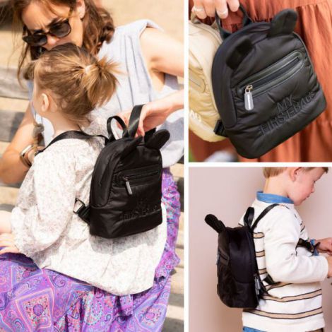 Rucsac Childhome My First Bag Negru, Matlasat - imagine 5