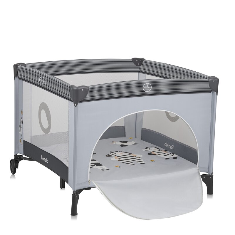 Tarc de joaca Lionelo Bonnie, 100x100 cm, Gri deschis