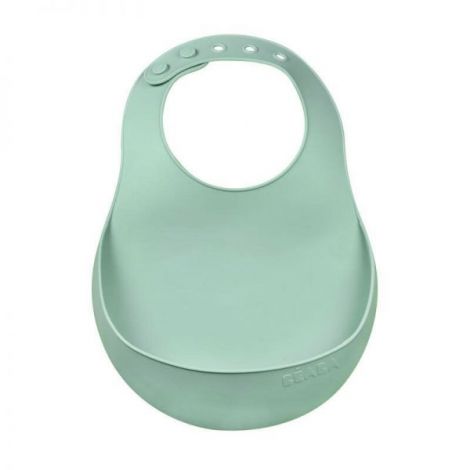 Baveta Silicon Beaba cu Buzunar Sage Green