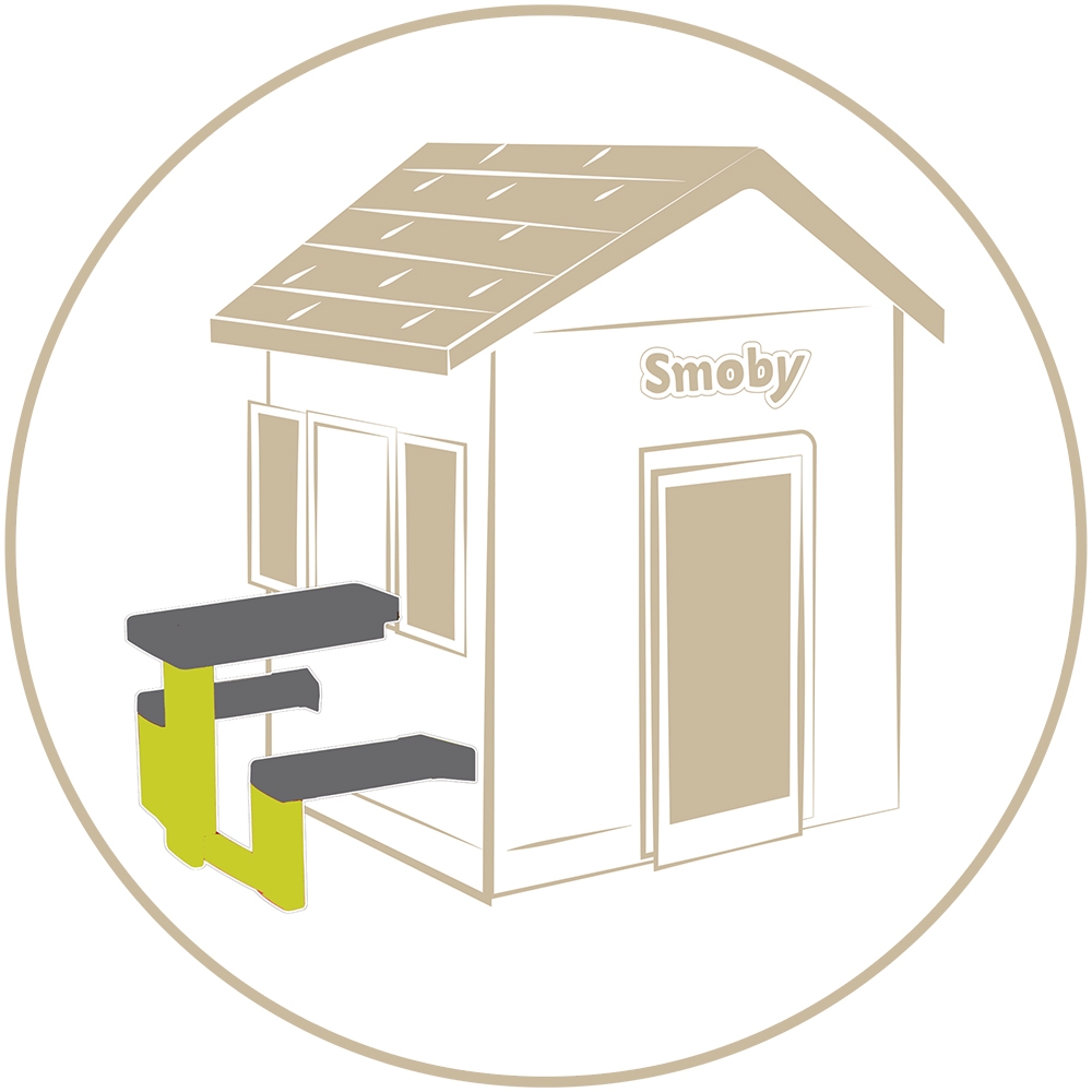 Masa Picnic Smoby cu 2 Banchete