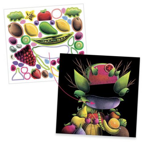 Stickere Fructe Arcimboldo Djeco | Joc Creativ - imagine 4