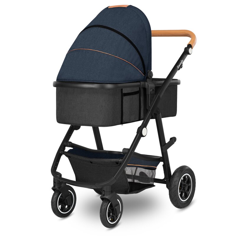 Carucior Lionelo Amber 3 in 1 Albastru, Cadru Aluminiu - imagine 6