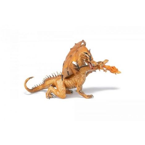 Papo Dragon cu Două Capete Auriu - Figurină - imagine 4