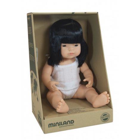 Papusa Asiatica cu Ochelari 38 cm Miniland