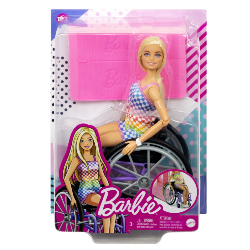 Papusa Barbie Blonda in Scaun cu Rotile Mattel