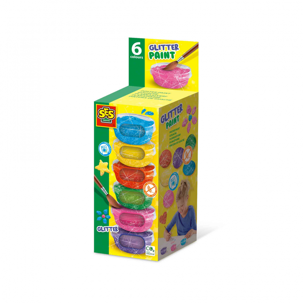Set Acuarele Glitter SES Creative 6 Culori