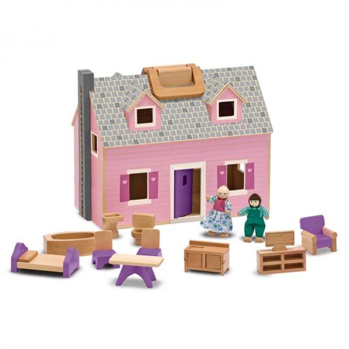 Casuta de papusi din lemn pliabila Melissa & Doug
