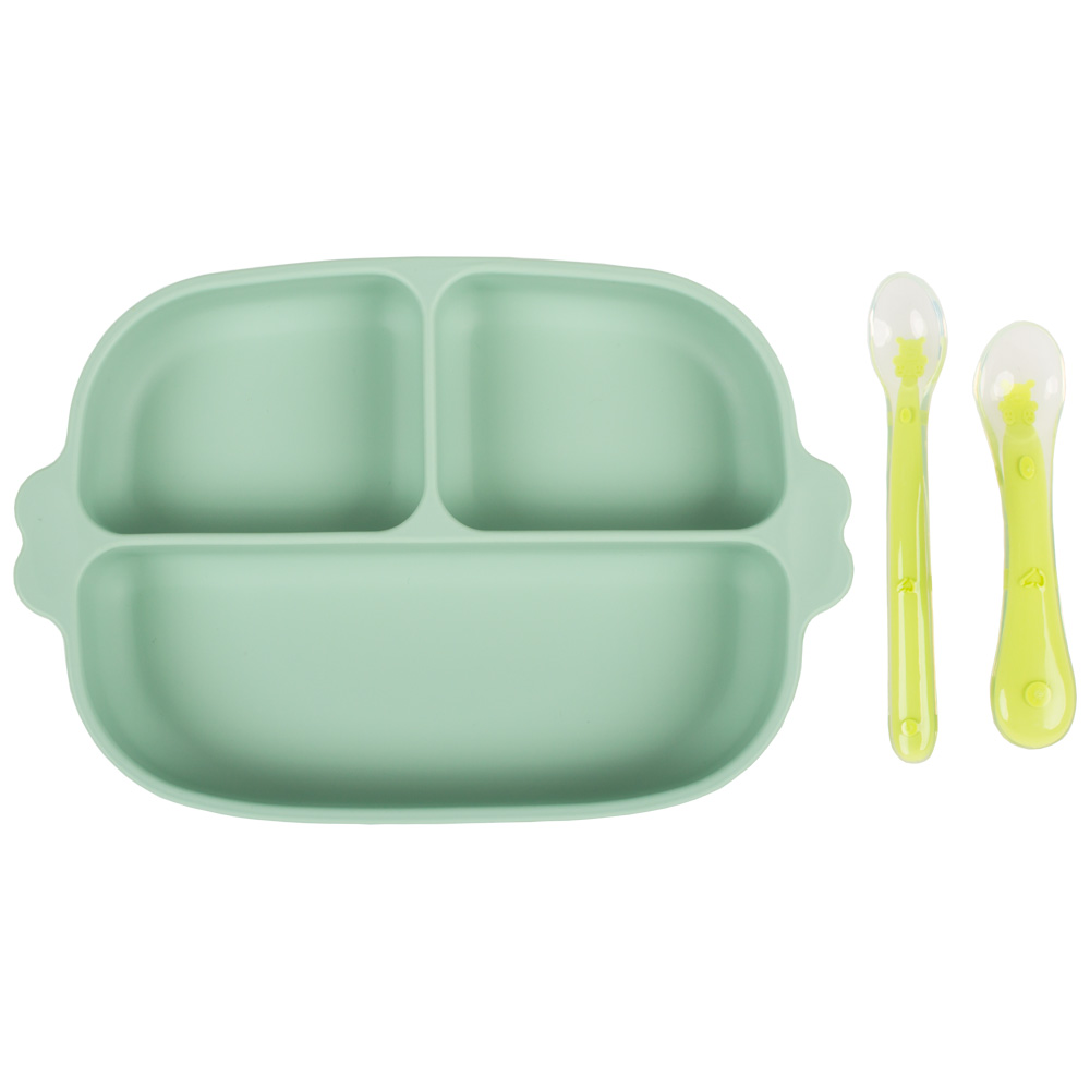 KidsCare Set Hranire Bebe Silicon BPA-Free Ventuza - imagine 2