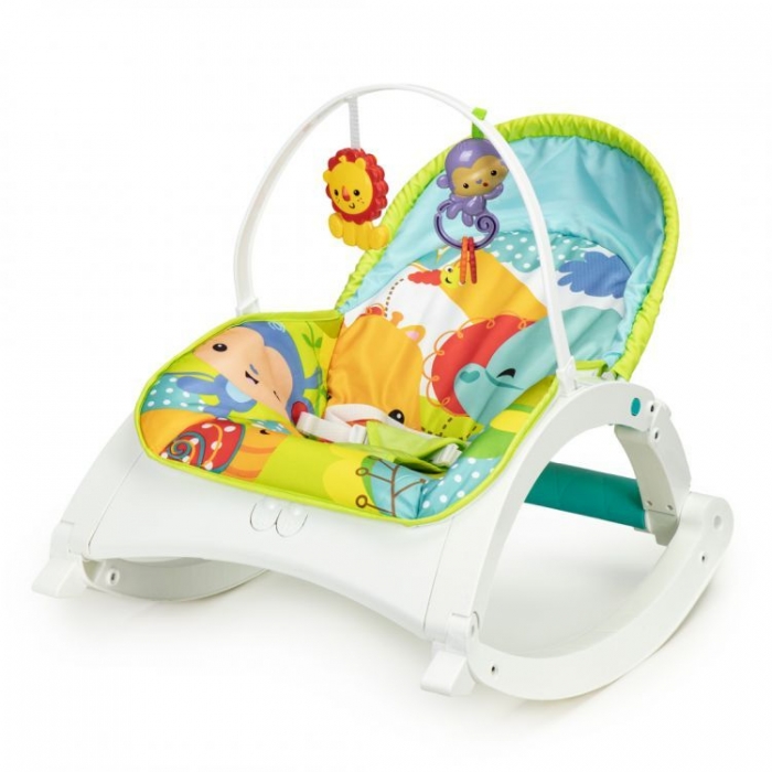 Fotoliu Balansoar 3 in 1 Ecotoys cu Vibrații Jungla - imagine 7
