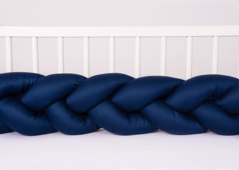 Bumper Bumbac Babymatex The Braid Navy 2m - imagine 2
