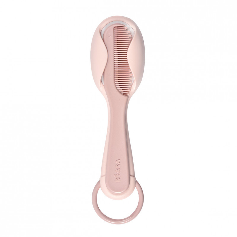 Set Perie și Pieptene Beaba Old Pink pentru Pielea Sensibilă - imagine 4