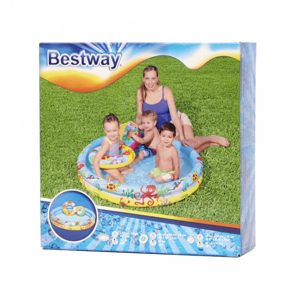 Set Piscina Bestway Marine Life 122 cm - imagine 3