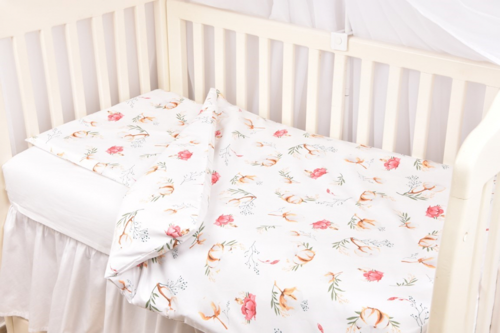 Lenjerie Patut Confort Family Flori Bumbac 5 Piese