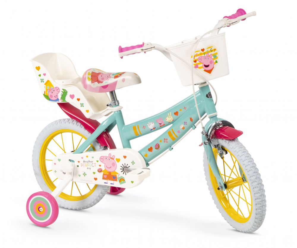 Bicicleta Toimsa Peppa Pig 14" cu roti ajutatoare