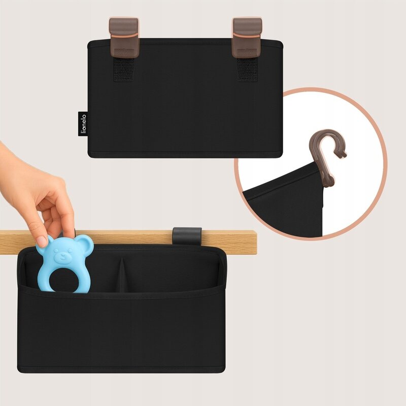 Organizator Lionelo Sidepocket S Negru - 2 Compartimente - imagine 5