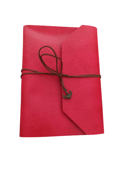 Agenda Piele Ecologica Vintage, Rosu, 17x23 cm