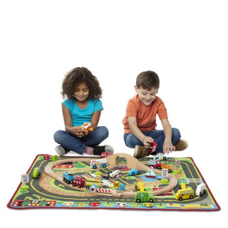 Covor de joaca Melissa & Doug cu vehicule - imagine 5