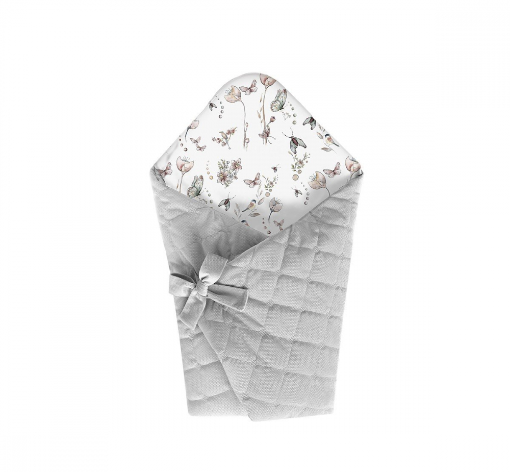 Wrap BabySteps Nature Grey, paturică înfășat nou-născut