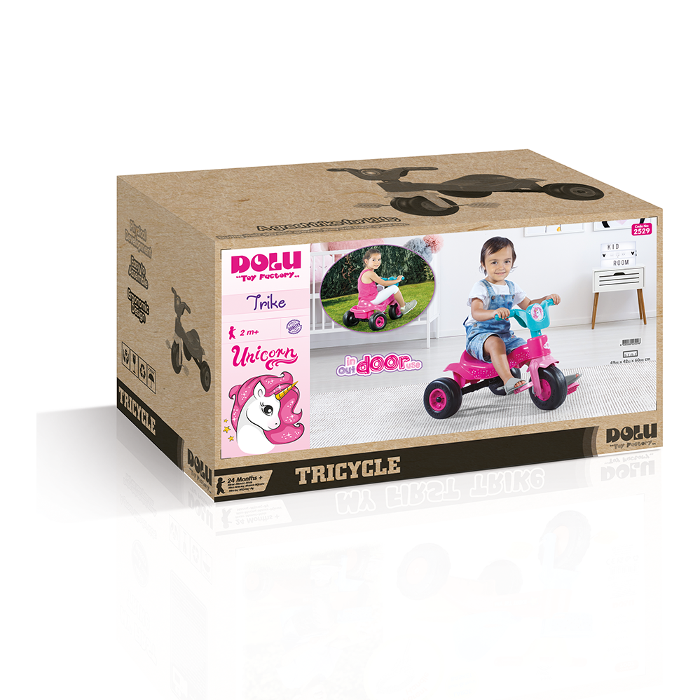 Tricicleta Dolu Unicorn, cu cosulet, roz - imagine 4