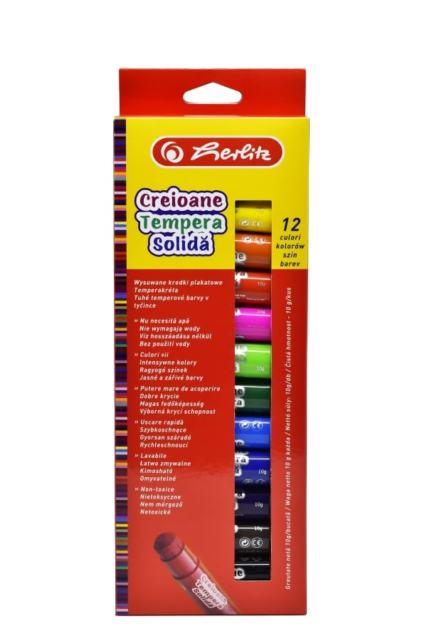 Set 12 Creioane Tempera Solida Herlitz