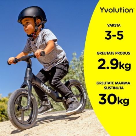 Y Velo Pro Black | Bicicletă echilibru ultra-ușoară 2.9kg - imagine 6