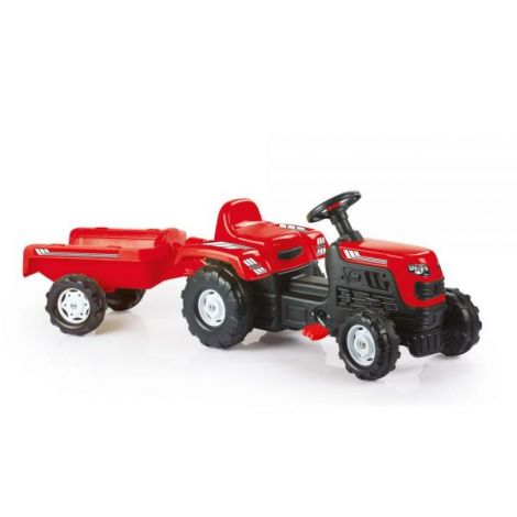 Dolu Tractor cu Pedale și Remorcă - Jucărie 3+