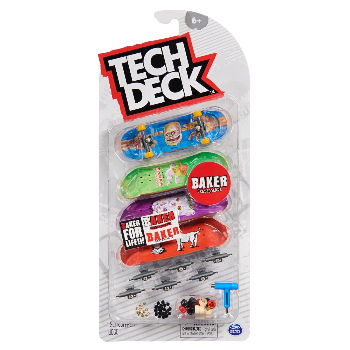 Set 4 mini placi Tech Deck Baker, cu accesorii