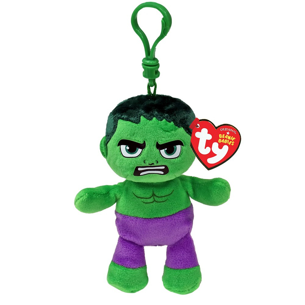 Breloc Plus Ty Marvel Hulk, 8.5 cm