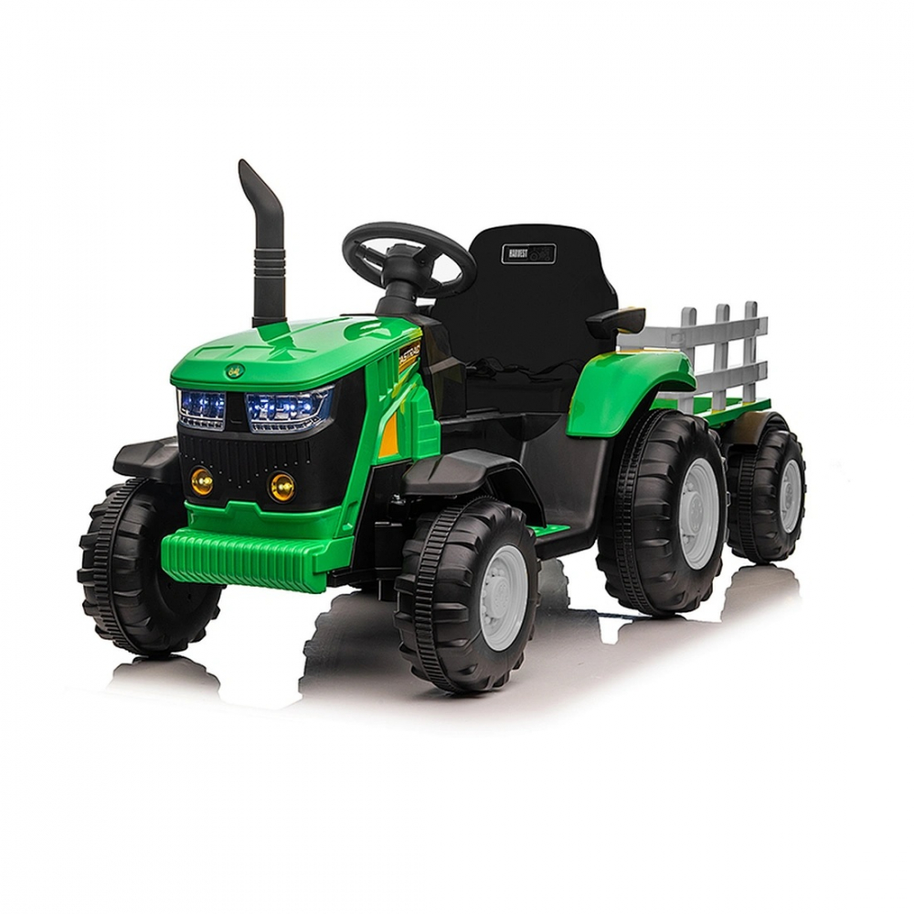 Tractor Electric Nichiduta Track Green cu Remorca 12V