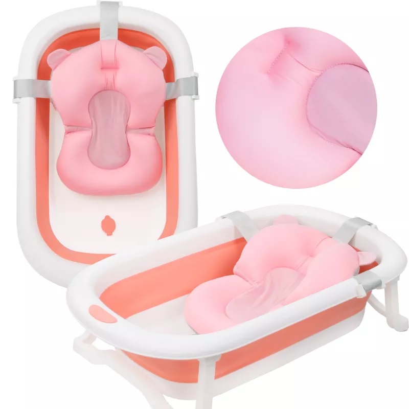 Cadita Pliabila NiceKids cu Hamac Pink - imagine 7