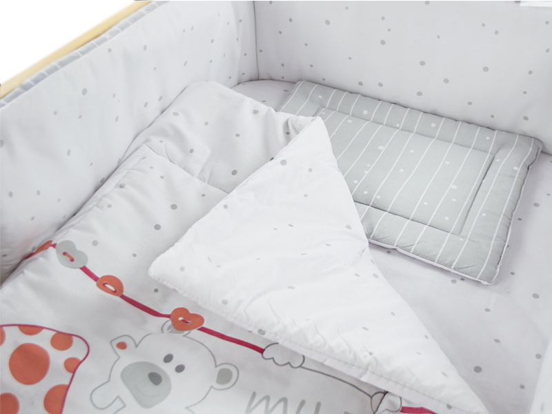 Lenjerie Patut My Zoo Rosu 4+1 Piese Mykids