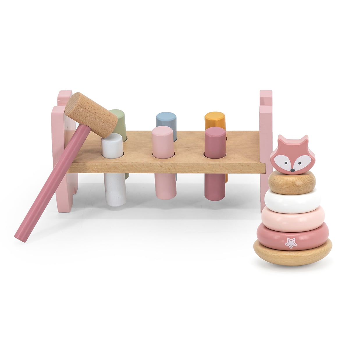 Set Îndemânare Viga Vulpe | Jucărie Lemn Montessori