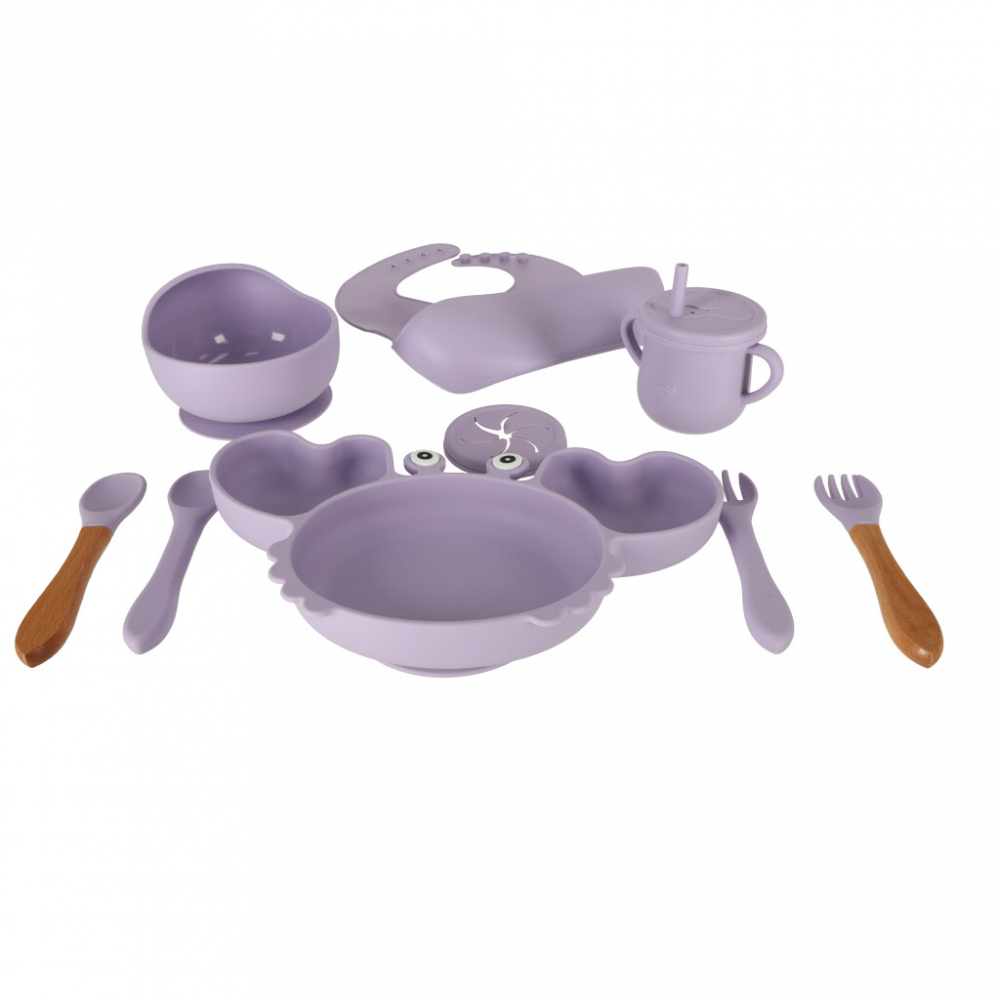 Set 9 piese hranire Ikonka, Silicon, Crab