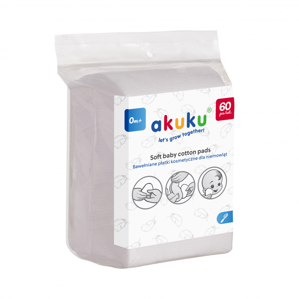 Dischete Bumbac Akuku Soft 60 Bucăți - imagine 3