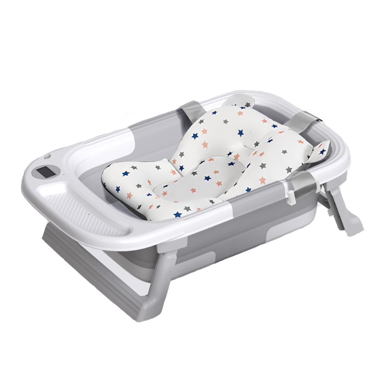 Cădiță Little Mom Grey cu afișaj temperatură și hamac - imagine 7