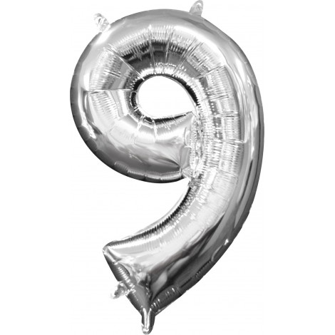 Balon Folie Mini Cifra 9 Argintiu Amscan