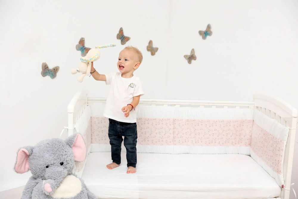 Set protecții KidsDecor Pink Ducks 60x120 cm - imagine 4