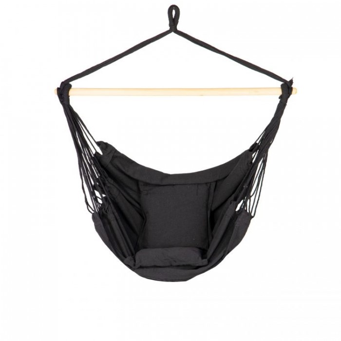 Scaun hamac ModernHome negru cu perne - relaxare - imagine 5