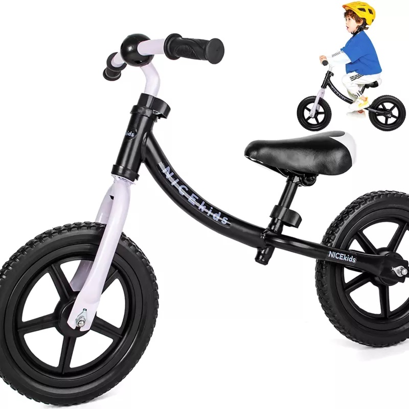 Bicicleta Fără Pedale Nice Kids 12" White Black - imagine 2