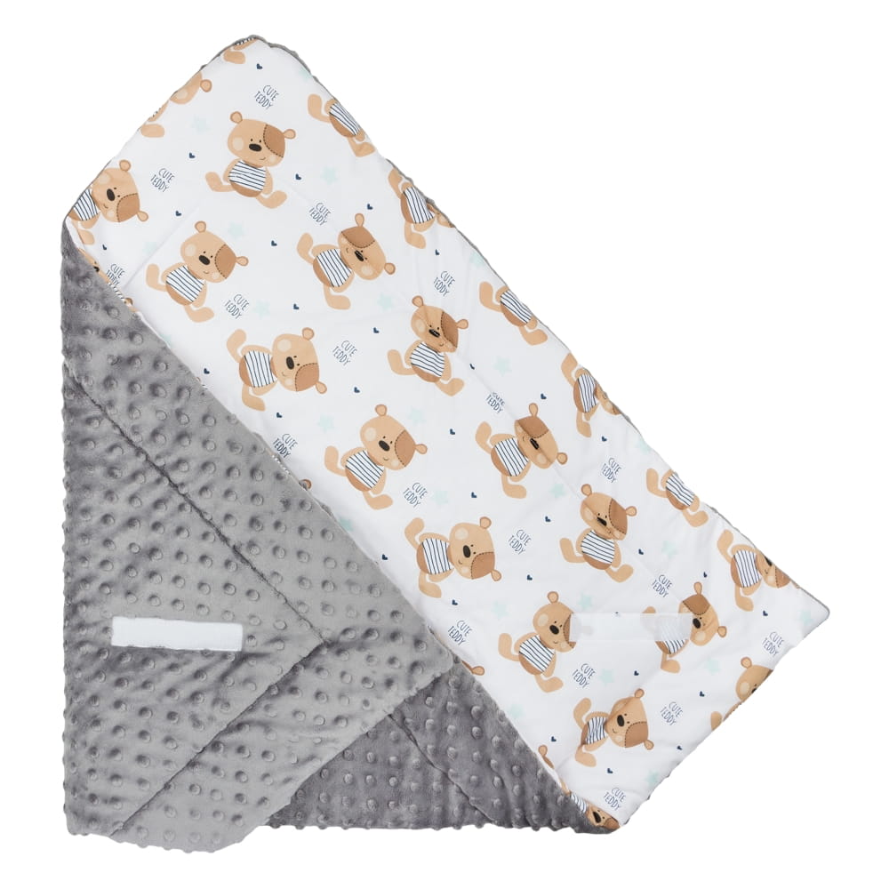 Paturica Minky Teddy Bear | Înfășare confortabilă