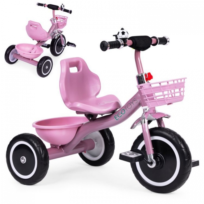 Tricicleta Ecotoys Roz | Pedale & Roti EVA