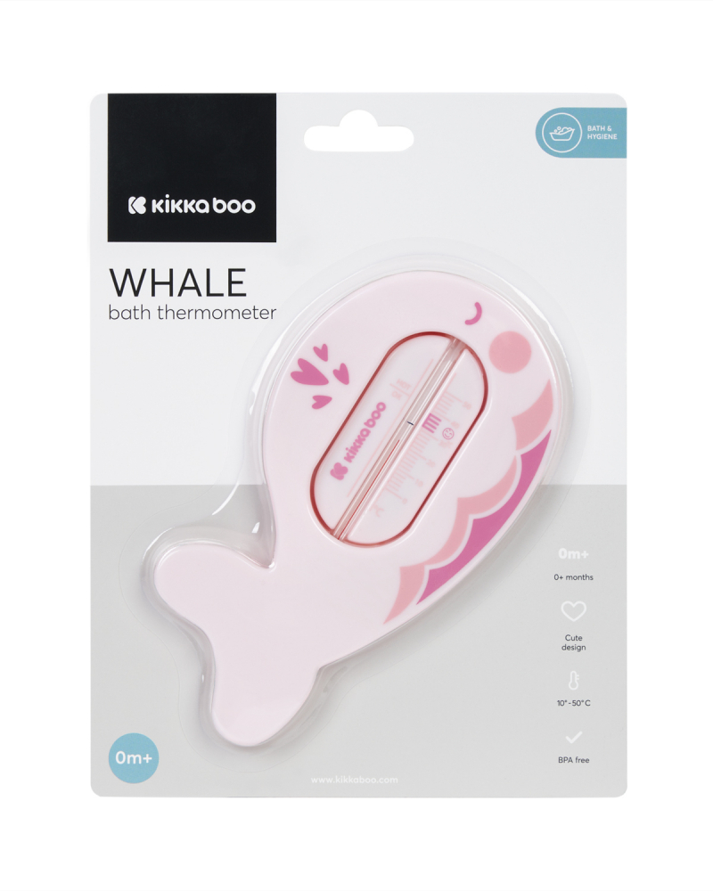 Termometru Baie KikkaBoo Whale Roz