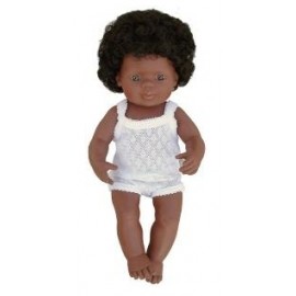 Papusa Miniland bebe afroamer. 38 cm